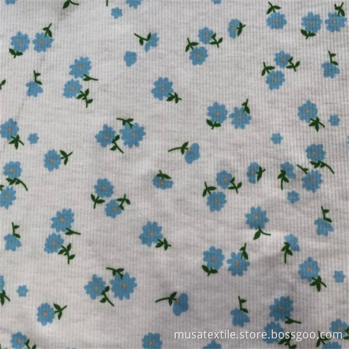 Desain bunga lembut rajutan kain iga rajut